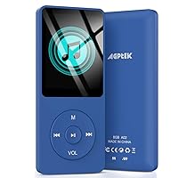 AGPTEK A02S 16GB MP3 Player, 70 Hours Playback Lossless Sound Music Player, Supports up to 128GB, Dark Blue