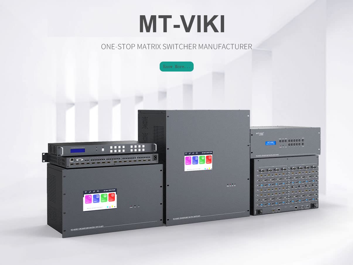 MT-VIKI 16x16 HDMI Matrix Switch 4K@30Hz, Rack Mount Switcher & Splitter 16 in 16 Out, Backlit RS232 LAN Port and EDID