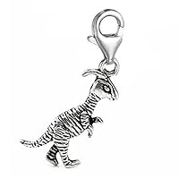 Sexy Sparkles Dinosaur Bead Clip On for Bracelet Charm Pendant for European Charm Jewelry with Lobster Clasp