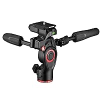 Manfrotto Manfrotto Befree 3-Way Live Camera Tripod Head, Aluminium, 6kg Payload, for Travel Tripods, with Foldable Handles, Fluid Drag System, for Photo and Video, Vlogging Equipment (MH01HY-3WUS)
