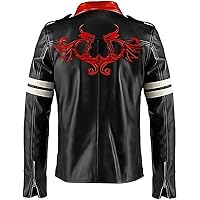 Alex Mercer Jacket Costume Mens Dragon Design White Stripes Pro Motorcycle Type Black Leather Jacket