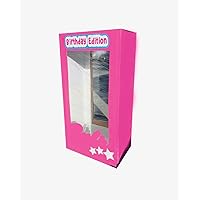 Birthday edition, custom name, 4ft 5ft and 6ft tall, silver curtains include, doll photo box, pink doll, birthday girls party, fashion photobooth. (5FT TALL- 60 INCH)