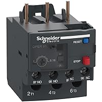 Schneider Electric DPER01 Easy TeSys Thermal Overload Relay with Manual/Automatic Reset, Screw Clamp Terminals | Used with Air Conditioner, Heat Pump, HVAC, AC Compressor and More, 0.1-0.16Amps