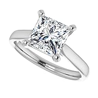 Petite Halo Vine Moissanite Diamond Ring Set, 1.00 CT Princess Moissanite Engagement Ring Set, Wedding Ring Set, Bridal Ring, Promise/Annivrsary Rings for Wife, Classic Ring