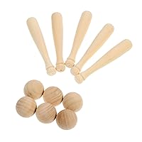 90 Pcs Mini Baseball Unfinished Wooden Baseball Bat Miniture Decoration Baseball Bat Beads for Keychain Unfinished Painting Toy Wood Bat Toys Wood Craft Adornment Child Round Baby