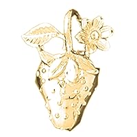 Silver Strawberry Pendant | 14K Yellow Gold-plated 925 Silver Strawberry Pendant