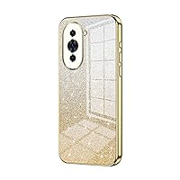 Protective Phone shell Compatible with Huawei Nova 10 Pro Case,Clear Glitter Electroplating Hybrid Protective Phone Cover,Slim Transparent Anti-Scratch Shock Absorption TPU Bumper Case Compatible with