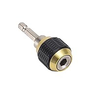 Keyless Drill Chuck Quick Change Bit Holder 1/4 Inch Hex Shank Drill Bit Extension Chuck Adapter Connector Built-in Spring Quick to Install and Release.