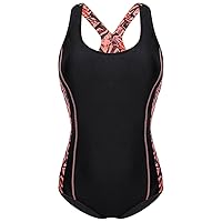 SNKSDGM Women's One Piece Swimsuits Tummy Control V Neck High Waisted Bathing Suit Front Tie Knot Bandeau Swimsuit