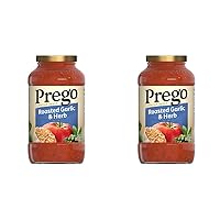 Prego Pasta Sauce, Italian Tomato Sauce with Roasted Garlic & Herbs, 24 oz Jar (Pack of 2)