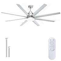 72 Inch Ceiling Fan - Big Industrial Ceiling Fan with Light, Large Ceiling Fan with 6-Speed Remote Control, Outdoor Ceiling Fans for Patios/Living Room/Commercial Room.