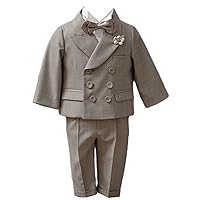 Boys' Formal Suit with Double Breasted Buttons Jacket and Pants Sets Kids Toddler Gentleman Outfits