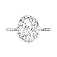 3 CT Oval Colorless Moissanite Engagement Ring for Women/Her, Wedding Bridal Ring Set Sterling Silver Solid Gold Diamond Solitaire 4-Prong Set Ring