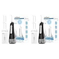 Water Dental Flosser for Teeth Cordless - COOLPEEN Portable Oral Irrigator Dental - 300ML, IPX7 Waterfroof, DIY & 3 Modes, 3 Jet Tips and Tongue Cleaner, USB Rechargeable for Travel Home (Pack of 2)
