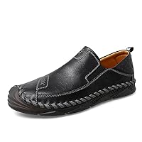 Men's Loafers Work & Safety Loafer Flats Fisherman Shoes Leather Slip On Low-top Spring Round-Toe for Male Casual Handmade Leisure Plus Size Big Size