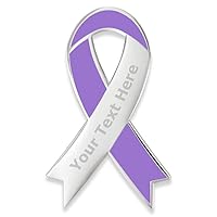 PinMart Awareness Ribbon Engravable Personalized Lapel Pin Not Personalized/Personalized