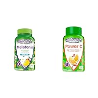 Melatonin 140ct Power C Vitamin C Gummies 150ct Immune Support Orange Flavor
