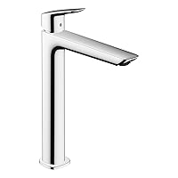 hansgrohe Logis Fine Modern 1-Handle 1-Hole 12-inch Tall Bathroom Sink Faucet in Chrome, 71258001