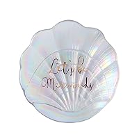 Colorful Shell Plate Ring Holder Dish Ceramic Jewelry Plate Jewel Display Organizer Trinket Tray, Engagement Wedding Gift, 5.3 In