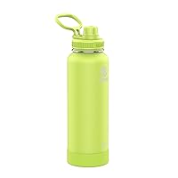 Actives Insulated Stainless Steel Water Bottle with Spout Lid, 40 Ounce, Citron Green