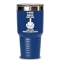 Judge Rude 20 oz 30 oz Insulated Tumbler Fuck Off Adult Dirty Humor, Gift For Coworker Leaving Curse Word Middle Finger Cup Swearing Appreciation