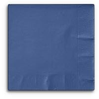 Creative Converting Paper Napkins, 3-Ply Beverage Size, Navy Color, 50-Count Package