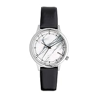 Komono KOM-W3015 Mens Estelle Marble Leather Band White Marble Quartz Dial Watch