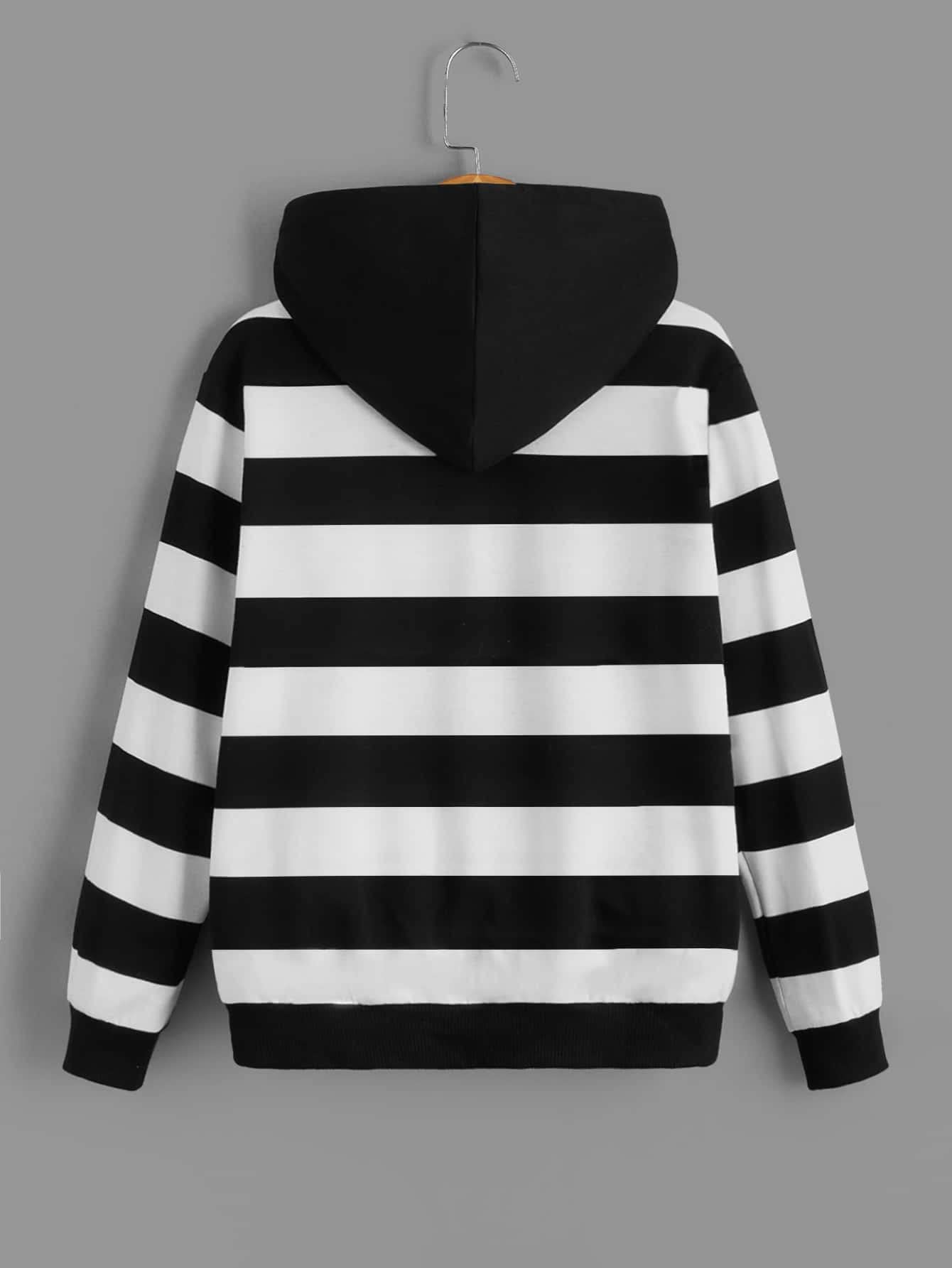 SHENHE Boy's Striped Color Block Long Sleeve Hooded Sweatshirt Hoodie Tops with Pocket