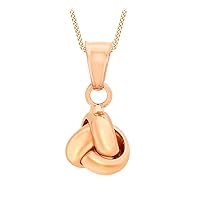 Carissima Gold 9 ct Rose Gold Knot Pendant on Curb Chain of 46 cm/18-inch