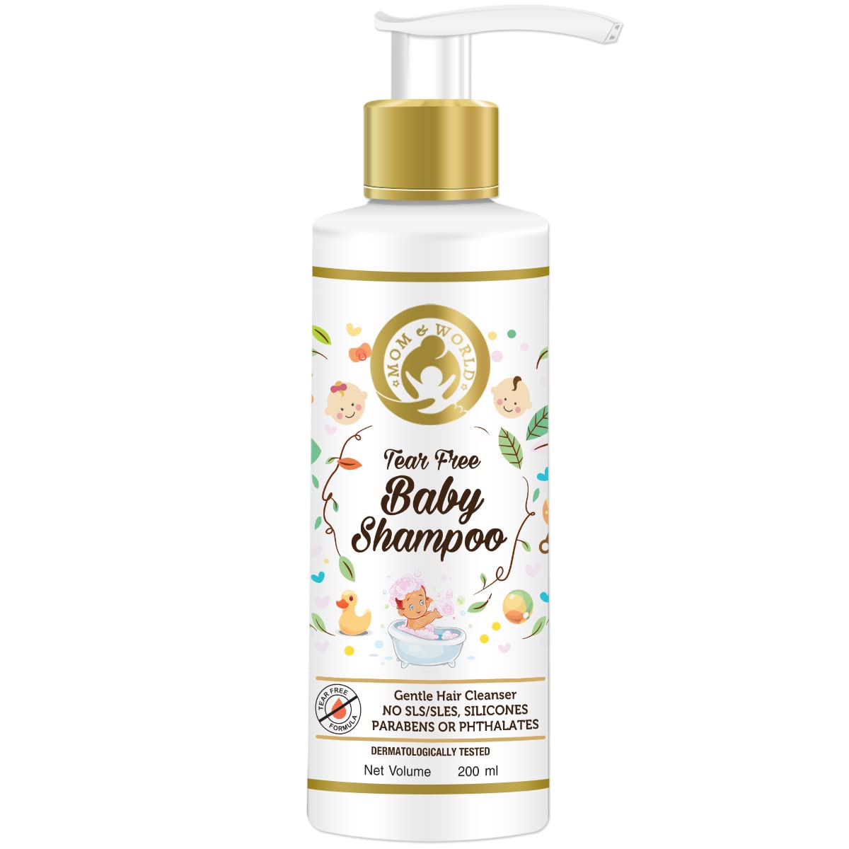 Mom & World Tear Free Baby Shampoo with Organic Moroccan Argan Oil and Oats Extract, 200ml