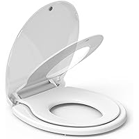 Family toilet seat, Round Toilet Seat with Toddler Seat Built in, Potty Training Toilet Seat Round Fits Both Adult and Child, with Slow Close and Magnets- Round, Easy to Install & Clean, White