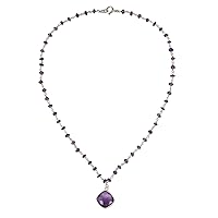 NOVICA Handmade .925 Sterling Silver Amethyst Pendant Necklace Faceted Purple Thailand Birthstone 'Lavender Breeze'