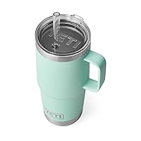 YETI Rambler 25 oz Tumbler with Handle and Straw Lid, Travel Mug Water Tumbler, Vacuum Insulated Cup with Handle, Stainless Steel, Seafoam YETI Rambler 25 oz Tumbler with Handle and Straw Lid, Travel Mug Water Tumbler, Vacuum Insulated Cup with Handle, Stainless Steel, Seafoam