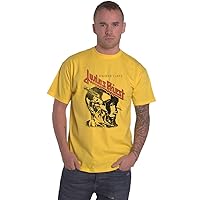 Judas Priest T Shirt Stained Class Vintage Head Band Logo Official Mens Yellow