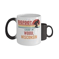 Bigfoot, Bigfoot Lives In Wood Wisconsin Heat Color-Changing Mug