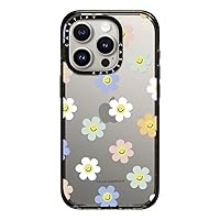 CASETiFY Impact iPhone 15 Pro Case [4X Military Grade Drop Tested / 8.2ft Drop Protection] - Happy Daisies - Clear Black