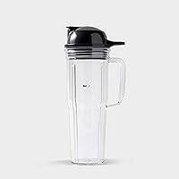 Nutribullet 24 oz Travel Cup with To-Go Lid, Clear/Black,1 Count (Pack of 1)