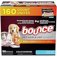 tmp Bounce Fresh Scent Pet Hair and Lint Guard Mega Dryer Sheets - 160ct ( 2 pack ), 003-07-0359