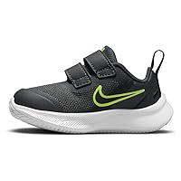 Nike Unisex-Child Star Runner 3 (TDV) Sneaker (6, Black/Green, Numeric_6)