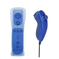 Wii Remote and Nunchuck Controller With Silicone Case Game for Nintendo Wii/Wii U Video Game Console