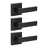 KNOBWELL 3 Pack Single Sided Matte Black Dummy Lever, Dummy Door Handle for Interior Door Use, Right/Left Handing, 0.93 lb One Lever (Only One Side Use)