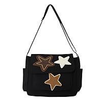 Kexpery Women Star Messenger Bag Casual Y2K Crossbody Bag Large Capacity Kawaii Shoulder Bag Crossbody Sling Bag School Travel Bag