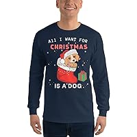 All I Want For Christmas Is A Dog Xmas Santa Dog Family Matching Pajama Men’s Long Sleeve Shirt For Men