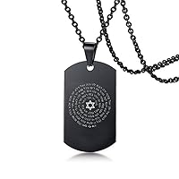 Kabbalah's Sacred Geometry Jewelry - Stainless Steel 72 Names of God Necklace Jewish Star of David Pendant for Men Women