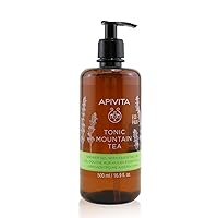 Apivita Tonic Mountain Tea Shower Gel with Essential Oils 16.9 fl.oz.| Gentle Cleansing, Toning & Protective Skincare Body Wash with Propolis, for All Skin Types