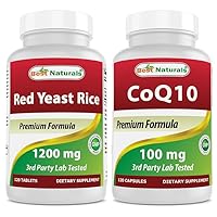 Best Naturals Red Yeast Rice Cholesterol Support 1200 mg & COQ10 100 mg