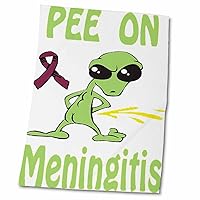3dRose Super Funny Peeing Alien Supporting Causes for Meningitis - Towels (twl-120722-2)