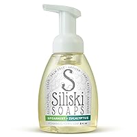 Simple Skincare by Siliski Foaming Glycerin Soap, All Natural, Vegan and Palm Free - Spearmint + Eucalyptus, 8 FL Oz