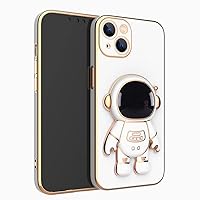 Case for iPhone 11 Pro Max,Fun 6D Plating Astronaut Design Hidden Folding Kickstand Soft TPU Shockproof Bumper Cartoon Cute Phone Case for iPhone 11 Pro Max (6.5 inch) 2019 (White)