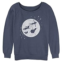 Disney Women's Tinkerbell Second Star to The Right Junior's Raglan Pullover with Coverstitch